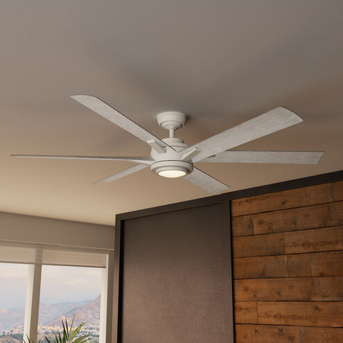 Melia 65 inch Fresh White with White Washed Oak Blades Outdoor Ceiling Fan