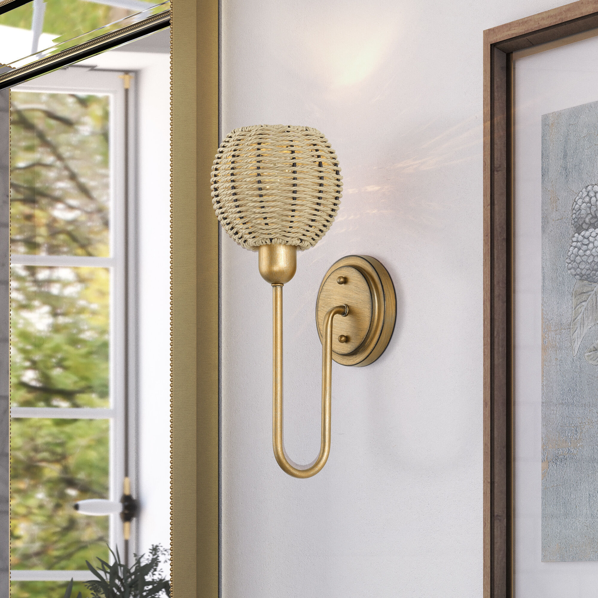 Summervine Wall Sconce Wall Light in Antique Gold Leaf, Single