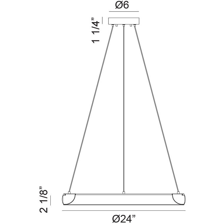 Maverick LED 24 inch Brushed Gold Pendant Ceiling Light