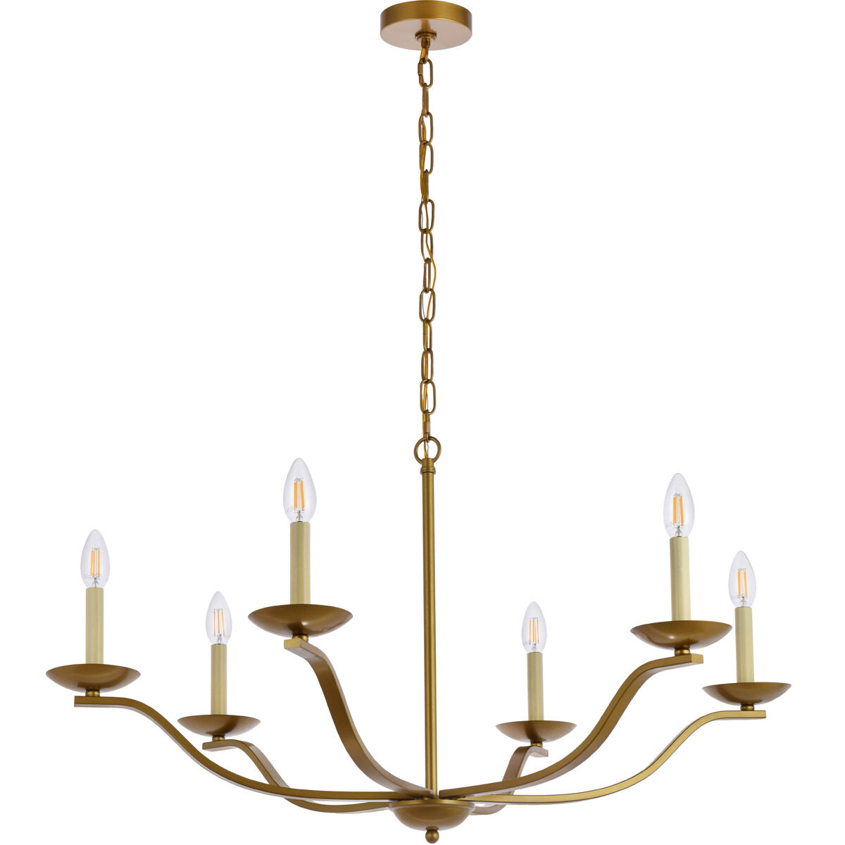 Trey 6 Light 36 inch Brass Pendant Ceiling Light