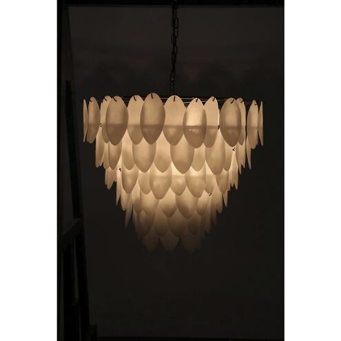 Lotus 8 Light 33 inch Matte Black Chandelier Ceiling Light, Extra Large