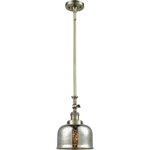 Franklin Restoration Bell 1 Light 8 inch Antique Brass Mini Pendant Ceiling Light in Incandescent, Silver Plated Mercury, Franklin Restoration