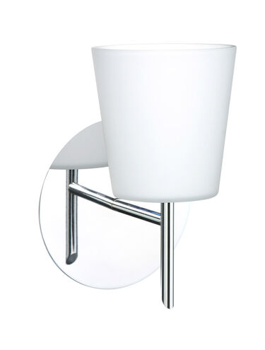 Canto 5 LED 5 inch Chrome Mini Sconce Wall Light in Opal Matte Glass