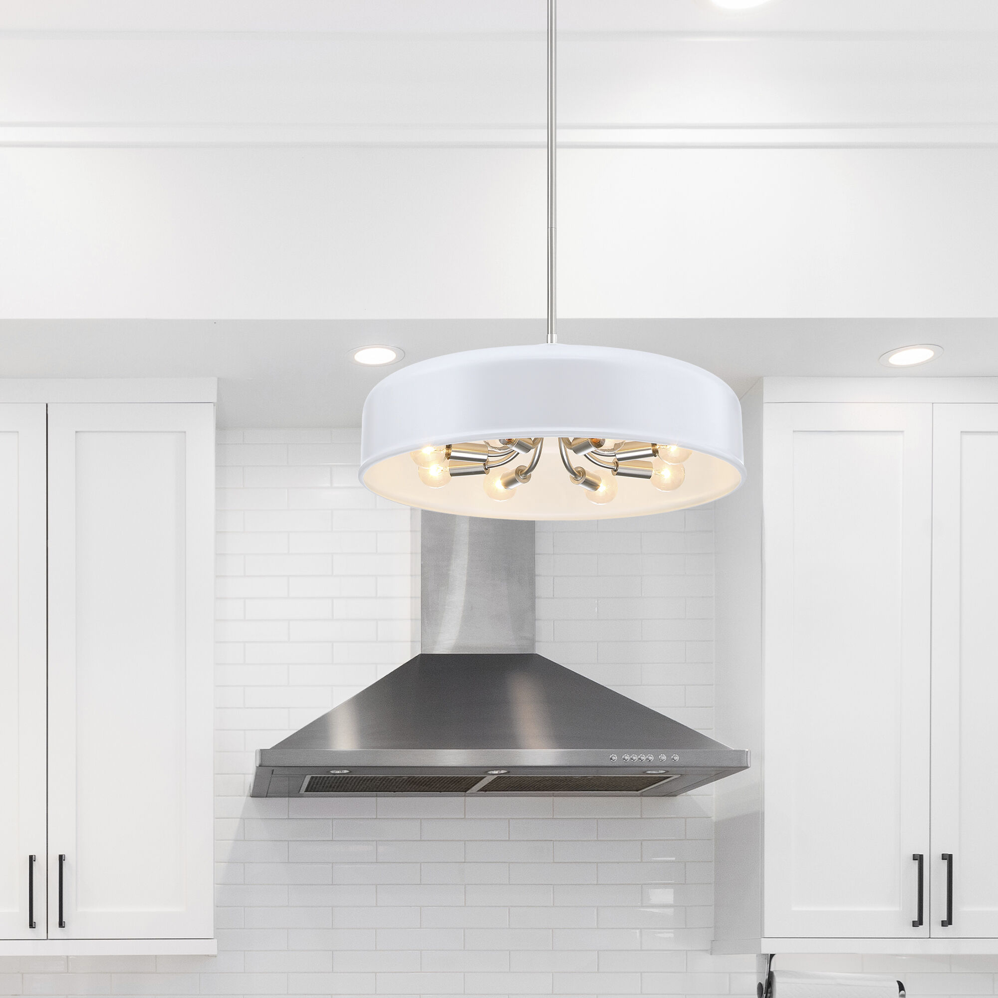 Forbidden Springs LED 20 inch Matte White Down Pendant Ceiling Light