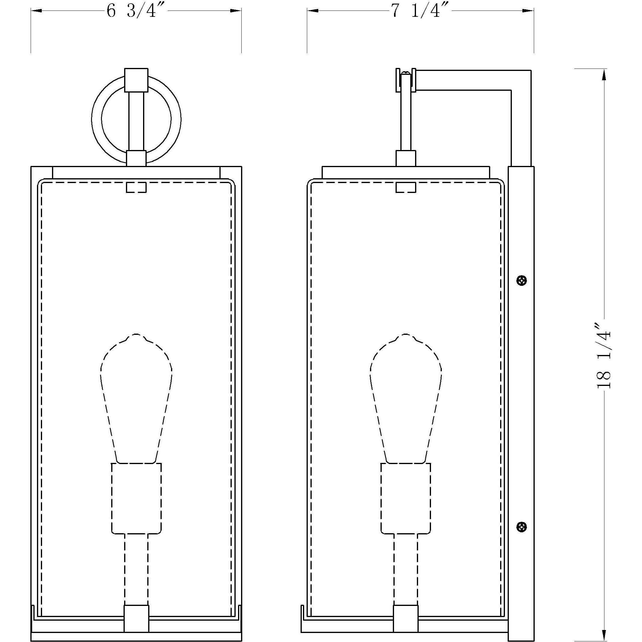 Sana 1 Light 18.5 inch Black Outdoor Wall Light