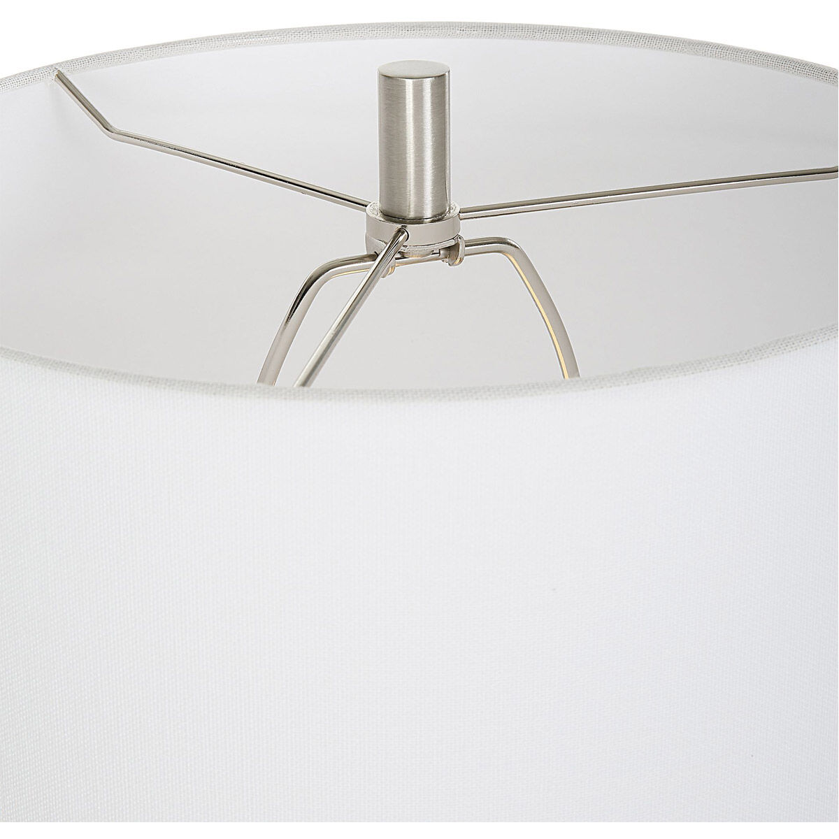 Fountain 34 inch 150.00 watt Granulated White Marble and Crystal Buffet Lamp Portable Light