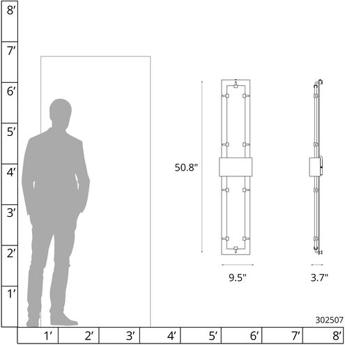 Ursa LED 50.8 inch Coastal Black Outdoor Sconce, Double-Large
