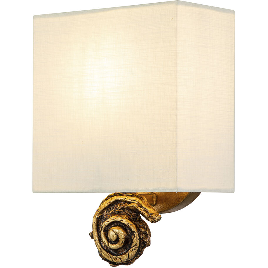 Swirl 1 Light 7 inch Gold Leaf ADA Sconce Wall Light, Small