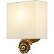 Swirl 1 Light 7 inch Gold Leaf ADA Sconce Wall Light, Small