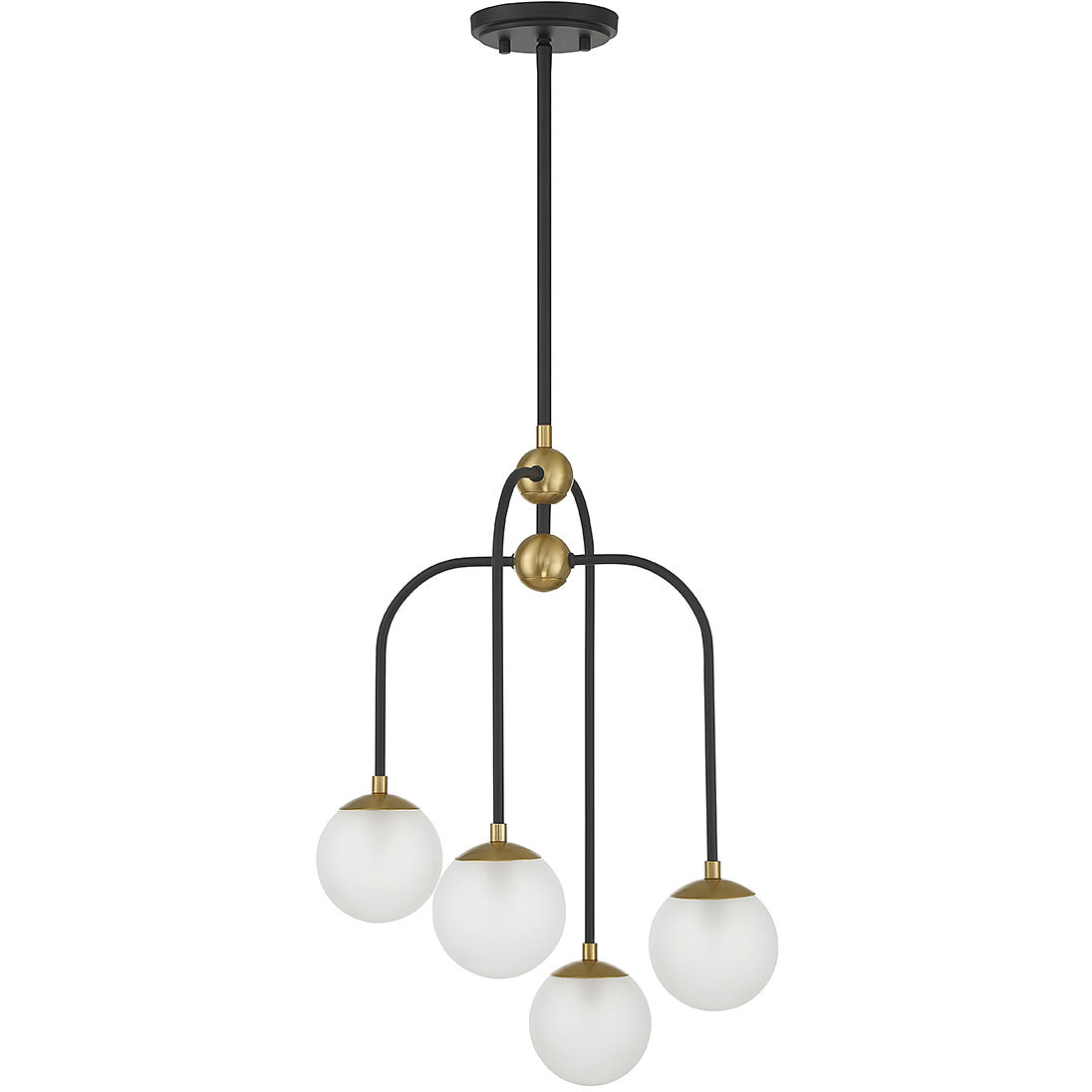 Couplet 4 Light 16 inch Black with Warm Brass Accents Chandelier Ceiling Light