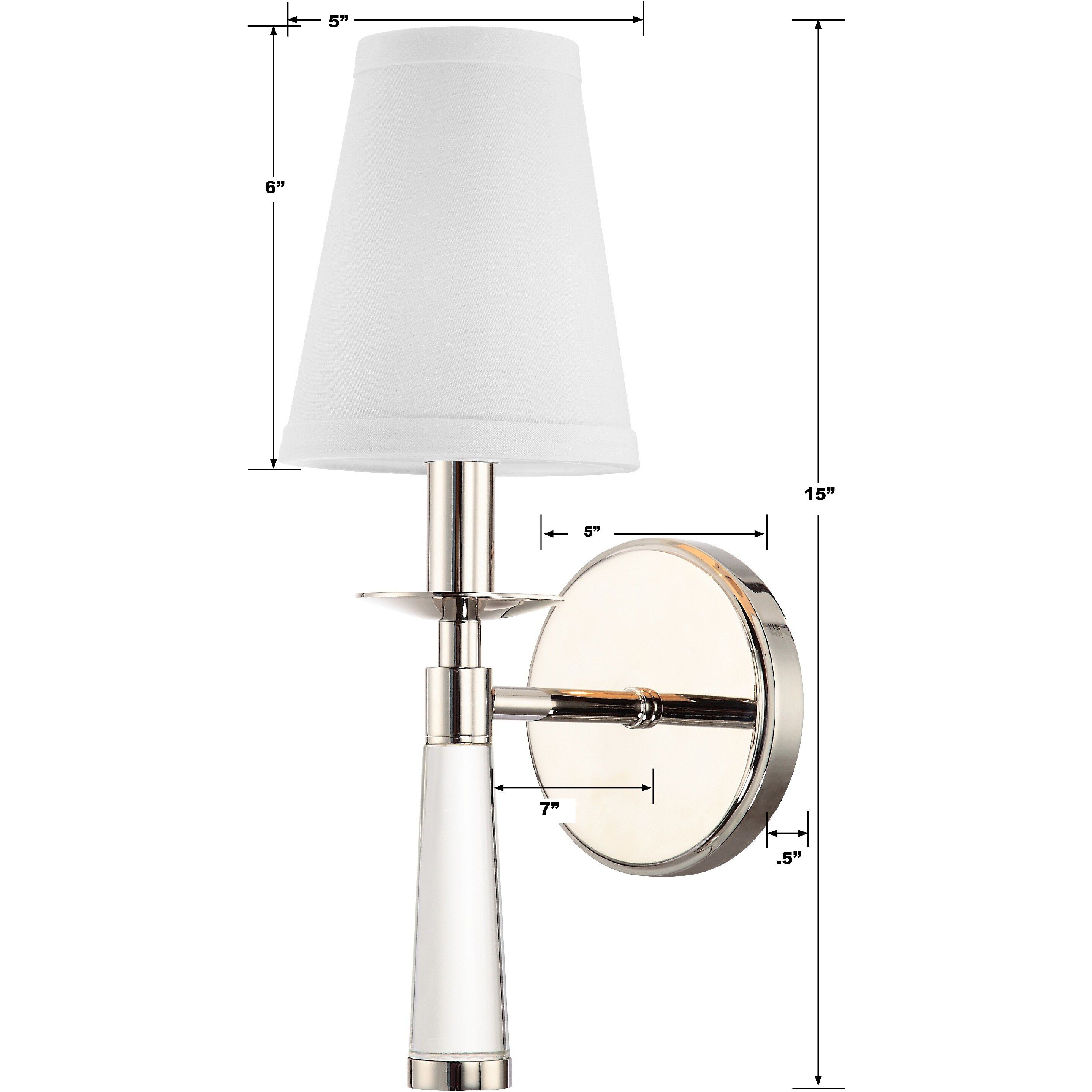 Baxter Sconce Wall Light in Polished Nickel