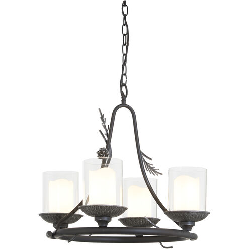 Ponderosa Ridge 4 Light 22 inch Weathered Spruce/Silver Highlights Chandelier Ceiling Light