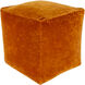 Cotton Velvet 16 inch Pouf, Cube