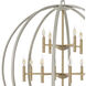 Euclid 16 Light 44 inch Cement Gray with Brushed Gold Indoor Chandelier Ceiling Light