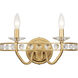 Monroe 2 Light 15 inch Antique Gold Bath Vanity Wall Light