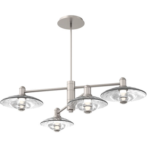 Atmosphere Cirrus LED Metallic Beige Silver Mobile Chandelier Ceiling Light in 3000K LED, Clear Granite