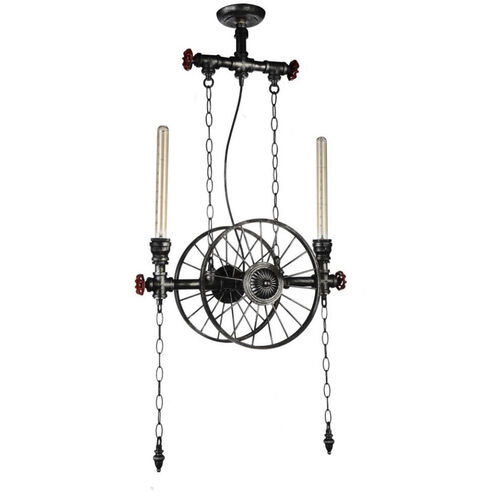 Rio 2 Light 12 inch Gray Up Chandelier Ceiling Light