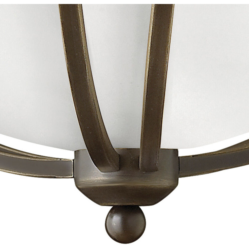 Bolla 2 Light 16.75 inch Olde Bronze Indoor Bath Flush Mount Ceiling Light in Etched Opal