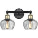 Fenton 2 Light 15.5 inch Black Antique Brass Bath Vanity Light Wall Light in Clear