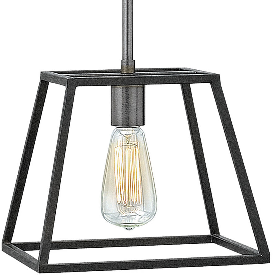 Fulton 1 Light 10 inch Aged Zinc with Antique Nickel Indoor Mini Pendant Ceiling Light
