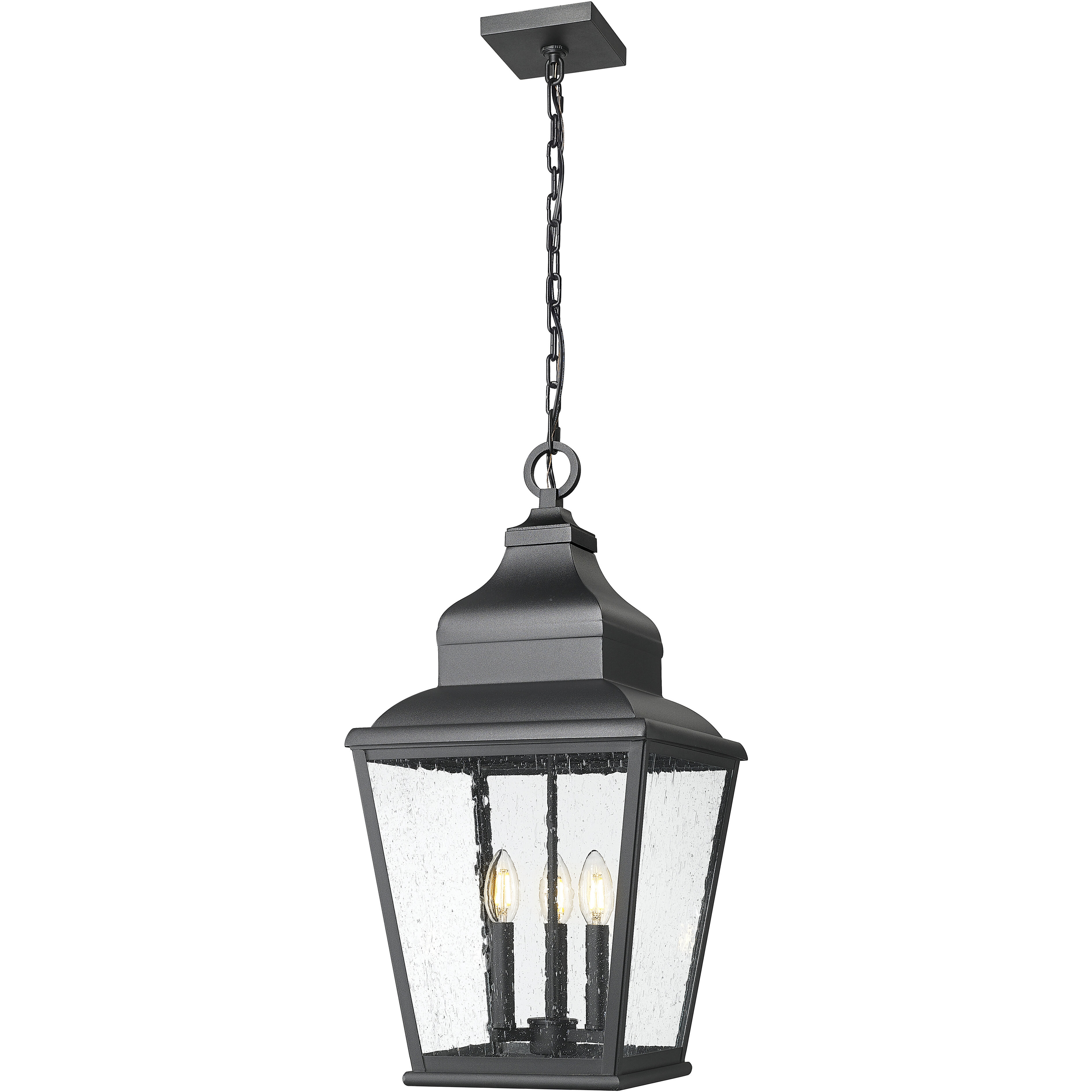 Raphael 3 Light 12 inch Sand Black Outdoor Chain Mount Ceiling Fixture in Soft Sand Black