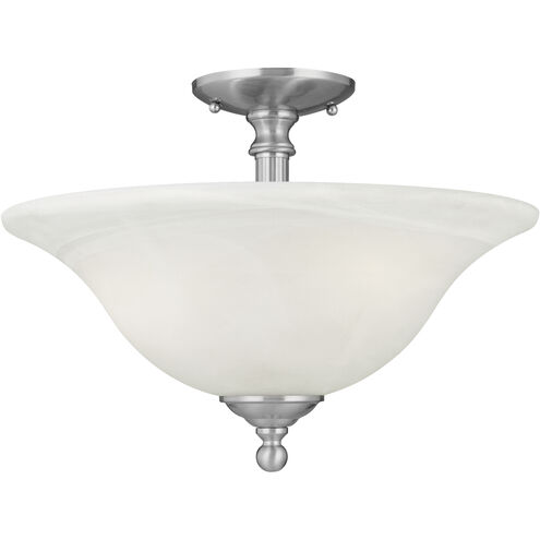 Riva 3 Light 16 inch Brushed Nickel Semi Flush Mount Ceiling Light