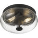 Lindsay 2 Light 12 inch Matte Black Flush Mount Ceiling Light