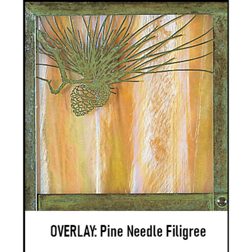 Evergreen 1 Light 12 inch Slate Pendant Ceiling Light in Gold White Iridescent, Pine Needle Filigree