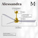 Atlas Alessandra 56 inch Brushed Brass with Brushed Nickel Blades Indoor/Outdoor Ceiling Fan