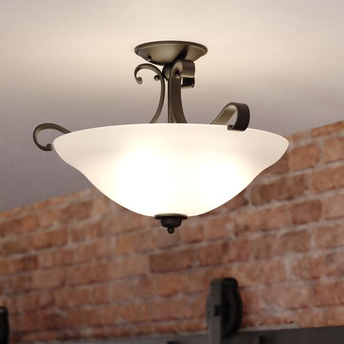 Monrovia LED 17 inch Oil Rubbed Bronze Semi-Flush Mount Ceiling Light