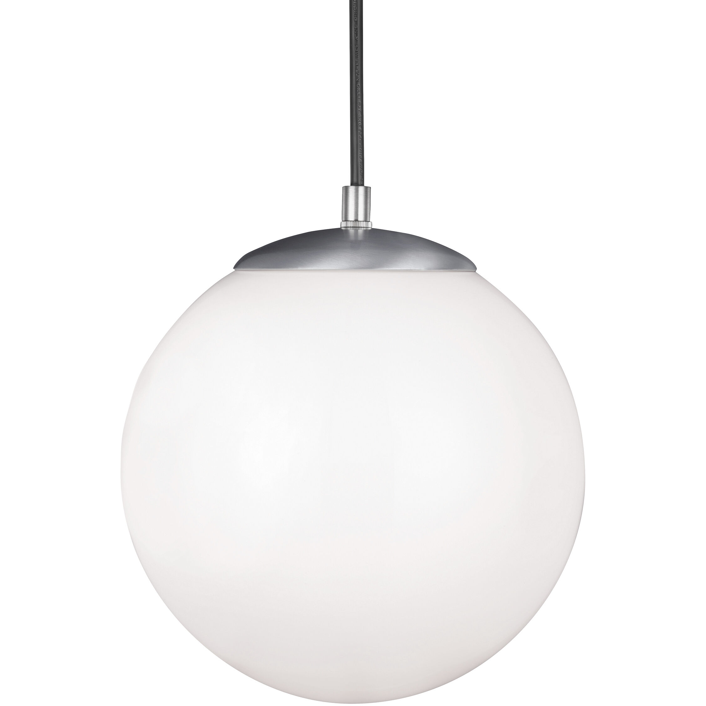 Leo - Hanging Globe Pendant Ceiling Light in Satin Aluminum
