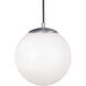 Leo - Hanging Globe Pendant Ceiling Light in Satin Aluminum