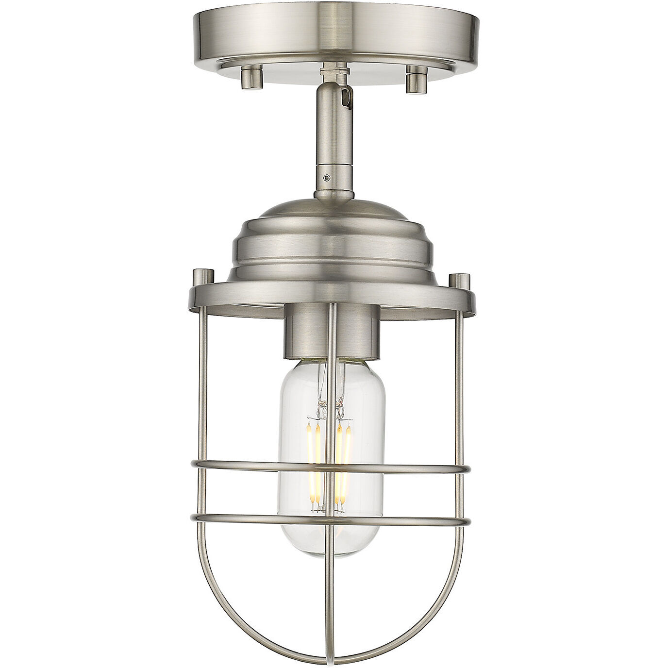 Seaport 1 Light 4.63 inch Pewter Semi-Flush Mount Ceiling Light