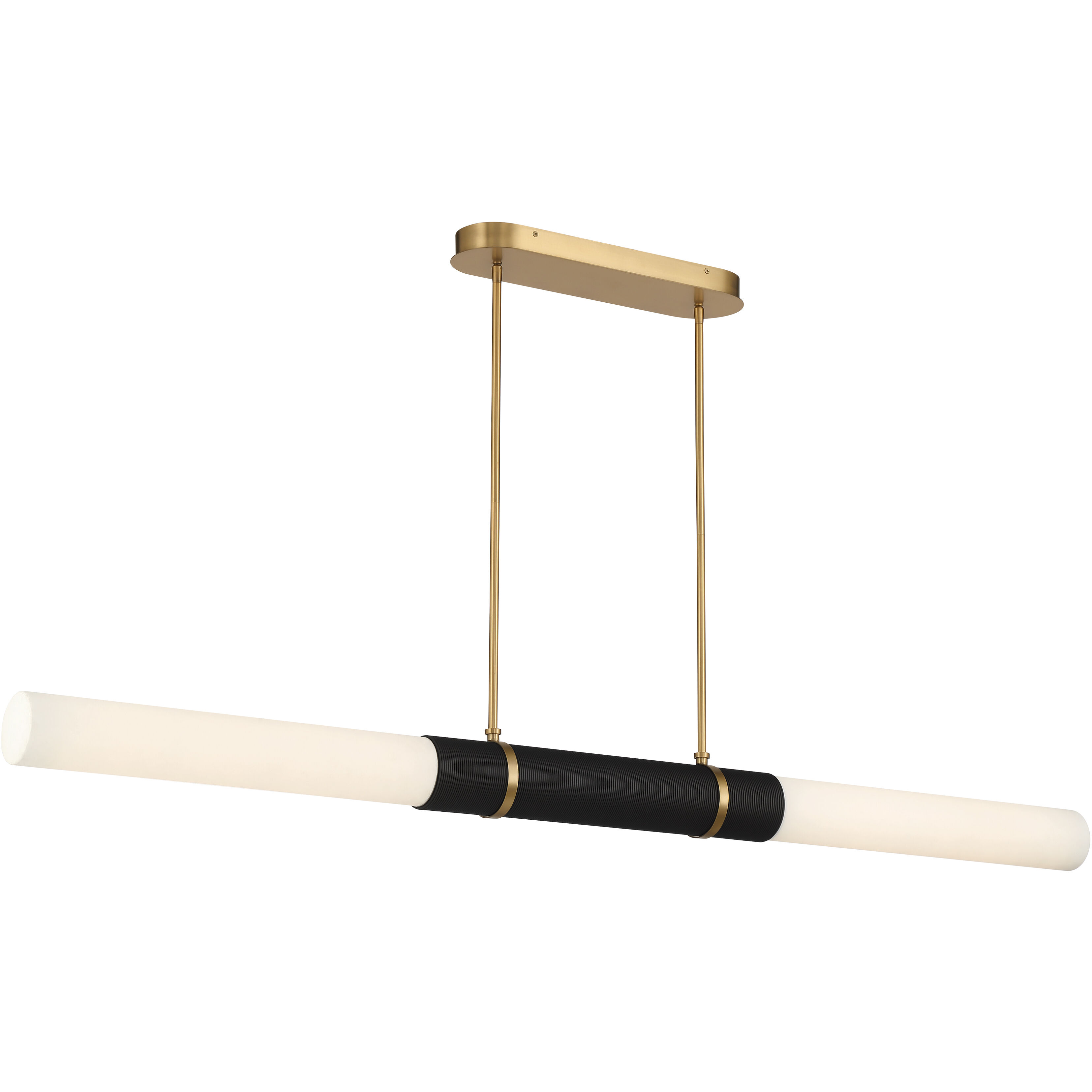 Linthor LED 64 inch Legacy Brass and Dark Bronze Linear Chandelier Ceiling Light