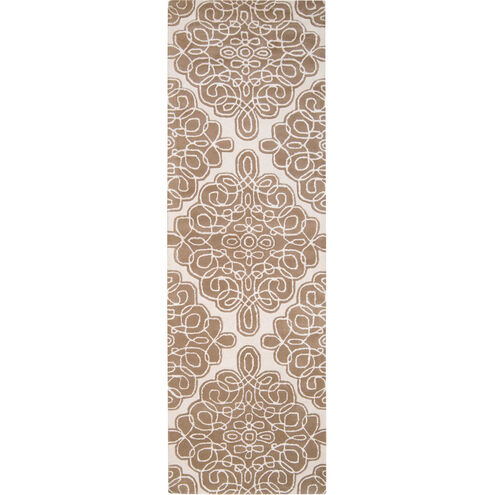Modern Classics 96 X 30 inch Brown and Neutral Runner, Wool