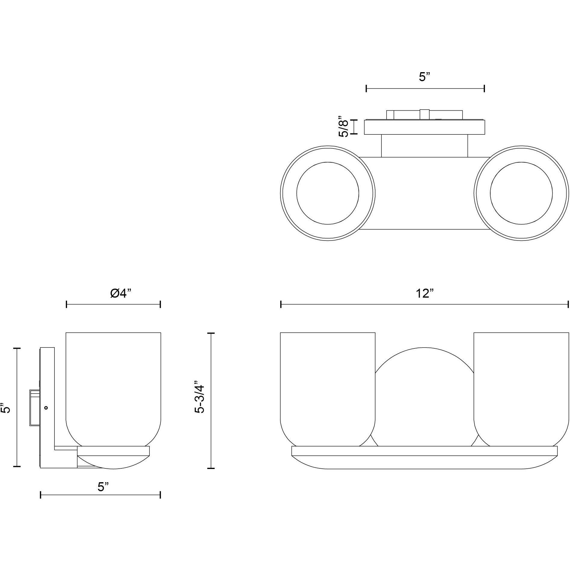 Cedar Vanity Light Wall Light in Black