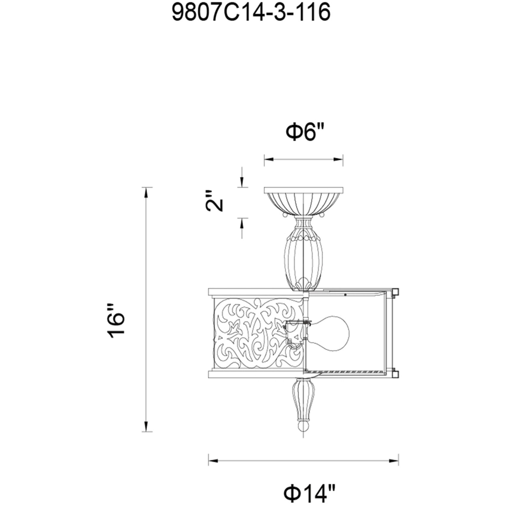 Nicole 3 Light 14 inch Brushed Chocolate Drum Shade Flush Mount Ceiling Light