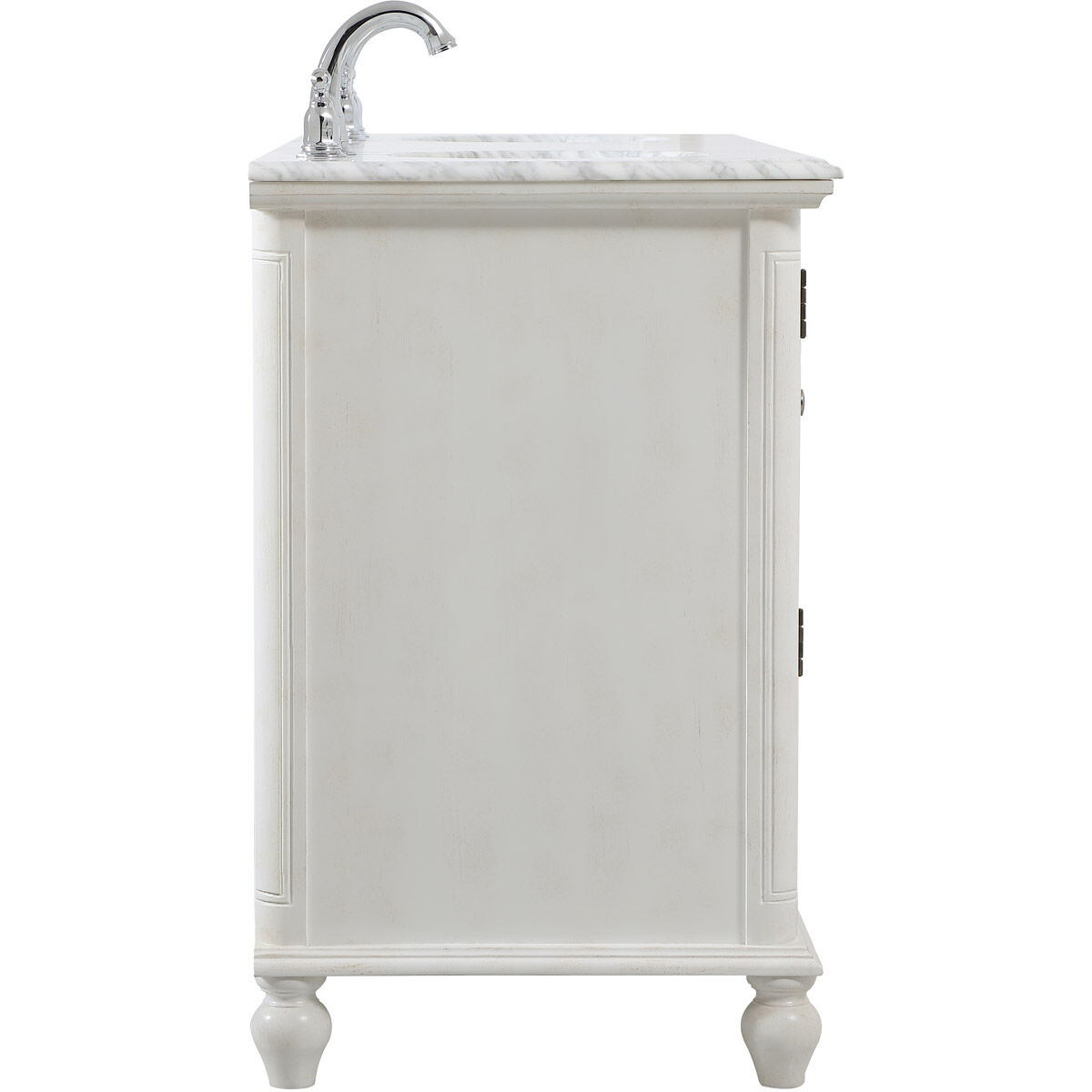 Rhodes 60 X 60 X 35 inch Antique White and Brushed Nickel Vanity Sink Set