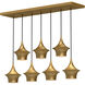 Alora Mood Emiko 7 Light 36.13 inch Brushed Gold Linear Pendant Ceiling Light