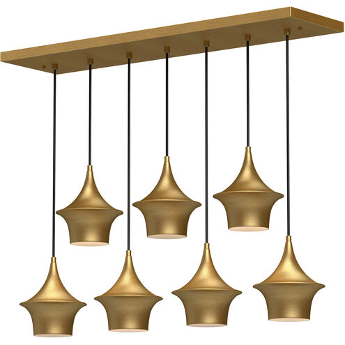 Alora Mood Emiko 7 Light 36.13 inch Brushed Gold Linear Pendant Ceiling Light