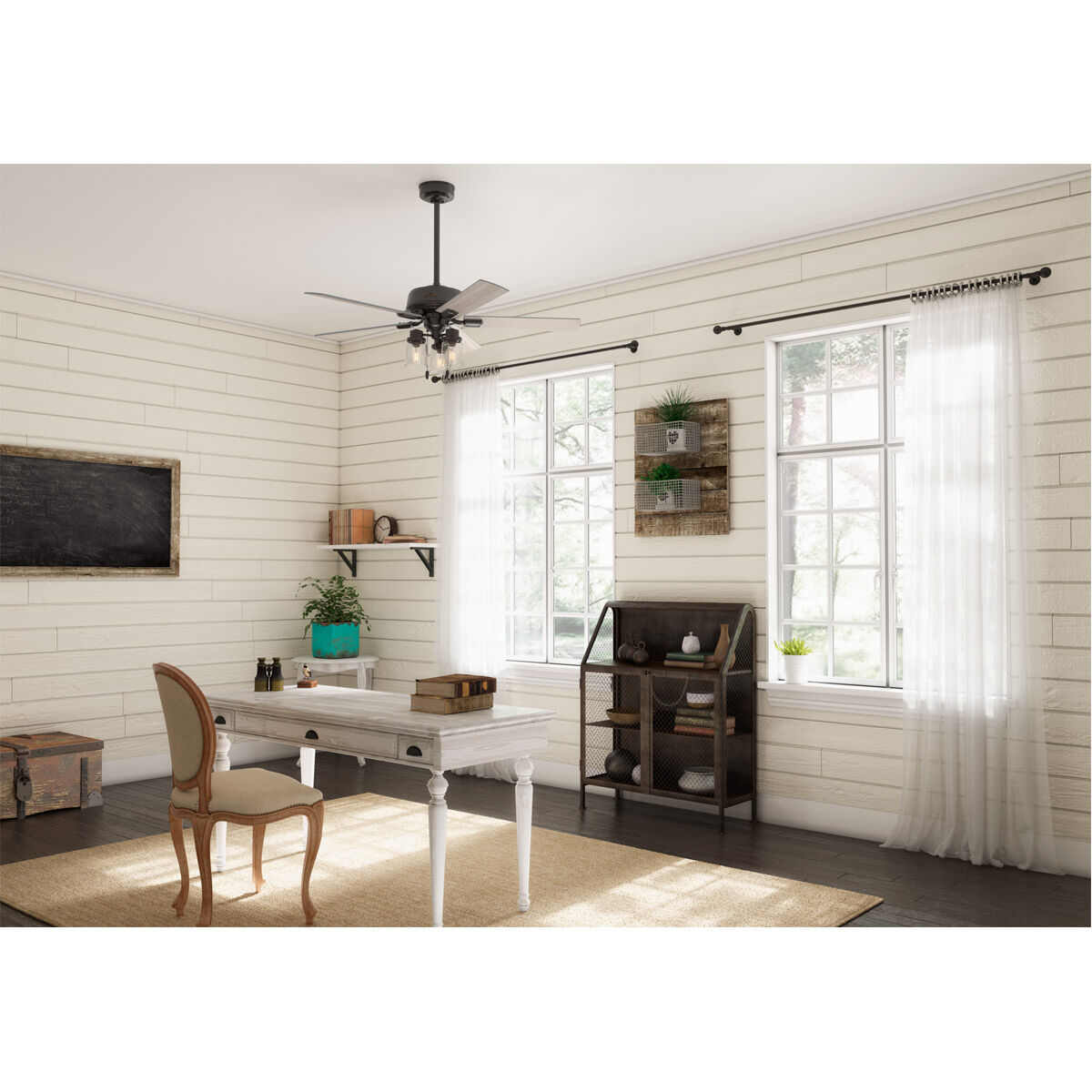 Hartland 52 inch Noble Bronze with Light Gray Oak Blades Ceiling Fan