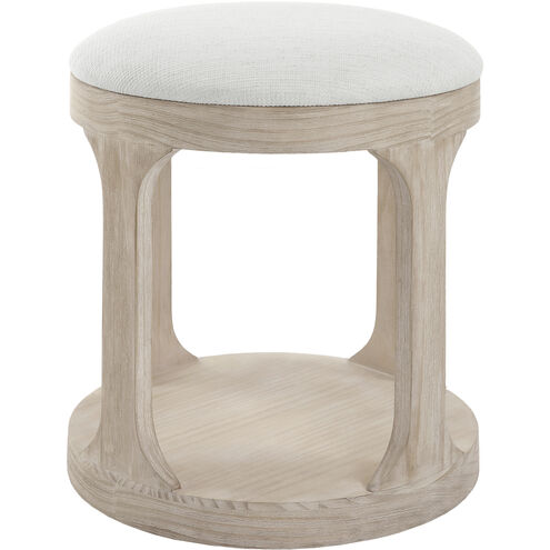Dennen 20.5 inch Oak and Off-White Polyester Ottoman