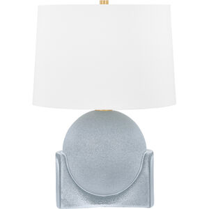 Leeston 22.75 inch 15 watt Aged Brass and Ceramic Reactive Slate Table Lamp Portable Light