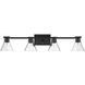 Gilford 4 Light 33.5 inch Matte Black Vanity Light Wall Light