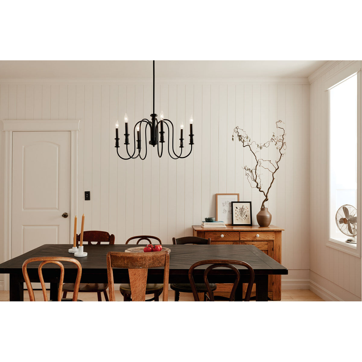 Homestead Karthe 6 Light 29 inch Black Chandelier Ceiling Light, Karthe