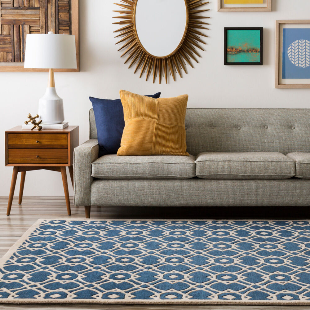 Goa 156 X 108 inch Blue and Neutral Area Rug, Wool