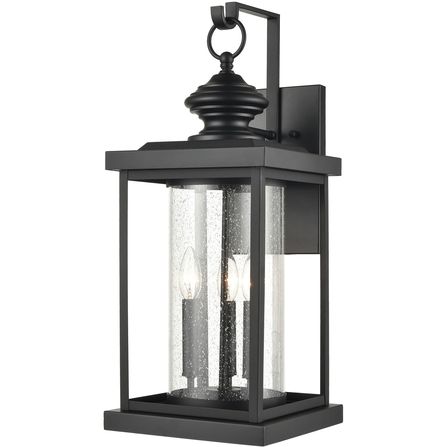 Minersville 3 Light 23 inch Matte Black Outdoor Wall Sconce