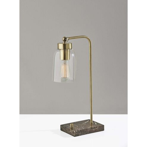 Bristol 19 inch 40.00 watt Antique Brass Desk Lamp Portable Light
