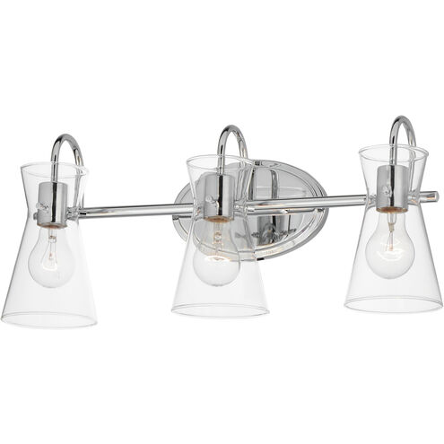 Ava 3 Light 22 inch Polished Chrome Bath Vanity Light Wall Light