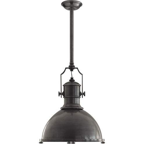 Chapman & Myers Country Industrial 1 Light 19.5 inch Bronze Pendant Ceiling Light, Large